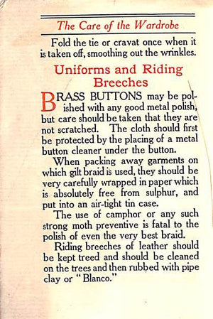"The Care of The Wardrobe" 1903 Brooks Brothers