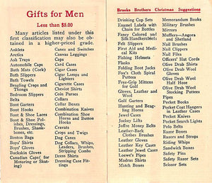 "Brooks Brothers Christmas Suggestions" 1921 Brooks Brothers