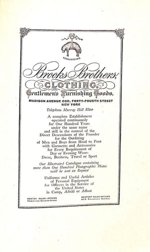 "Brooks Brothers Centenary 1818-1918 Established 1818"