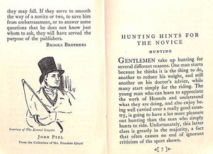 "Brooks Brothers Hunting Hints For The Novice" 1927 By an M.F.H.