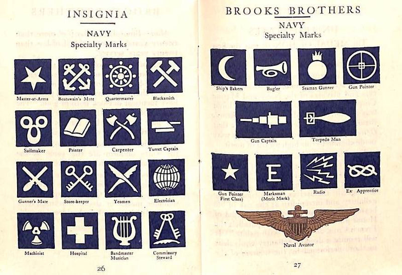 "Brooks Brothers Insignia Of Officers & Decorations For Valor" 1918 Br