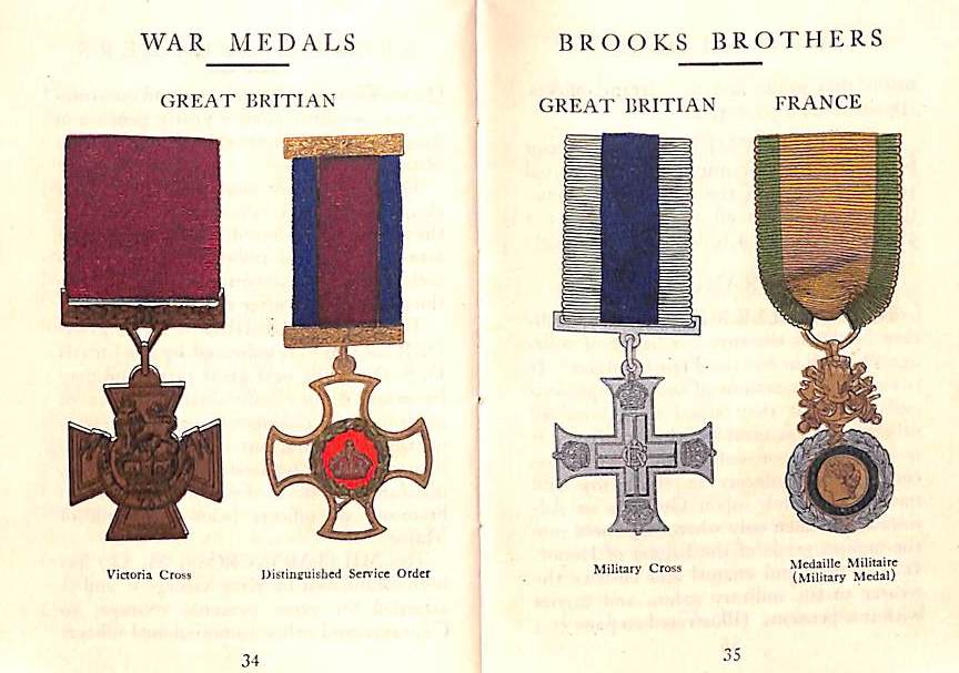 "Brooks Brothers Insignia Of Officers & Decorations For Valor" 1918 Br