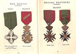 "Brooks Brothers Insignia Of Officers & Decorations For Valor" 1918 Brooks Brothers