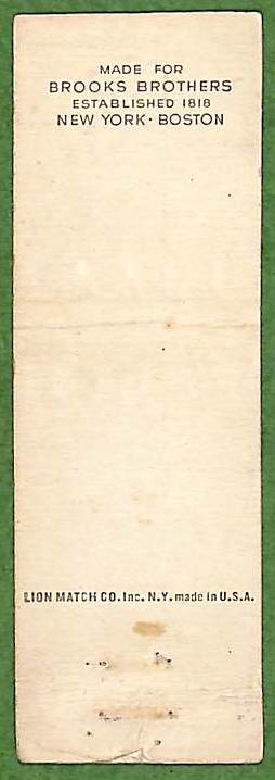 "Paul Brown Polo x Brooks Brothers c1930s Matchbook Cover" (SOLD)