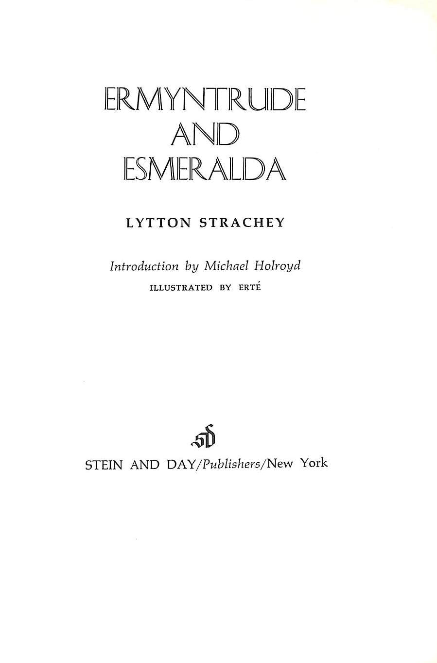 "Ermyntrude And Esmeralda A Naughty Novella" 1969 STRACHEY, Lytton