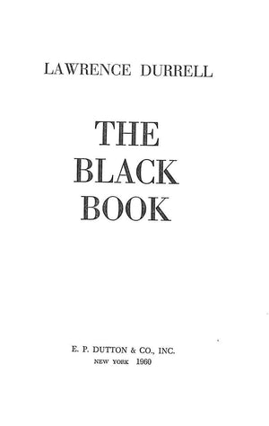 "The Black Book" 1960 DURRELL, Lawrence