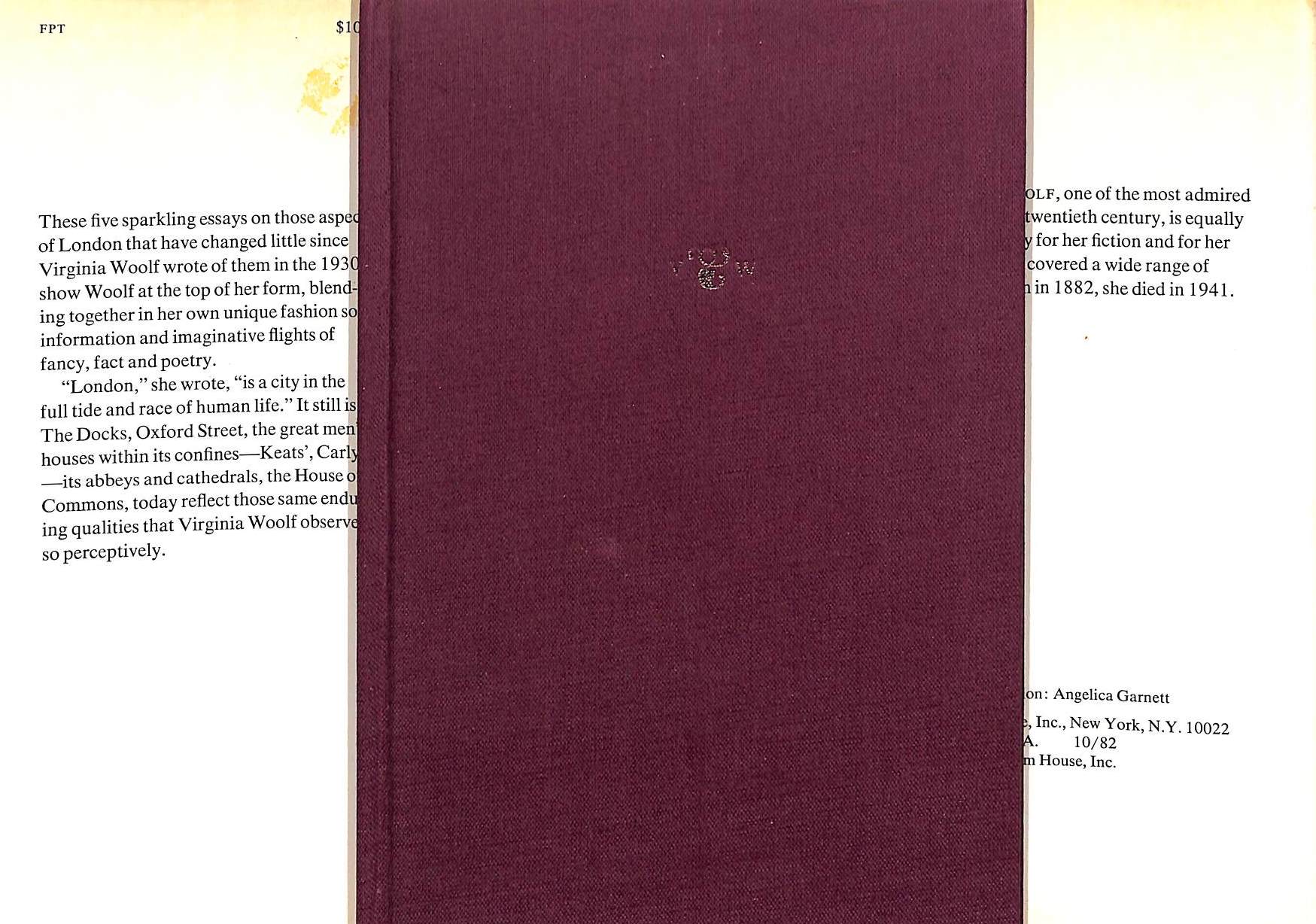 "The London Scene Five Essays" 1975 WOOLF, Virginia