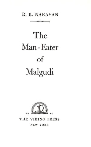 "The Man-Eater Of Malgudi" 1961 NARAYAN, R. K.