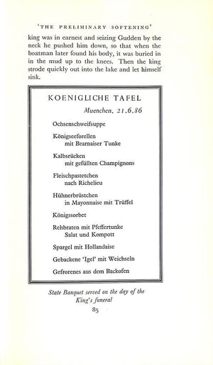 "The Monarch Dines: Reminscences Of Life In The Royal Kitchens At The Court Of King Ludwig The Second Of Bavaria" 1954 HIERNEIS, Theodor