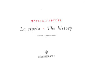 "Maserati Spyder: La Storia - The History" 2001 LEWANDOWSKI, Jurgen