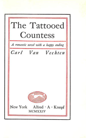 "The Tattooed Countess" 1924 VAN VECHTEN, Carl