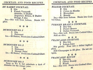 "Gordon's Cocktail And Food Recipes" 1934 GORDON, Harry Jerrold