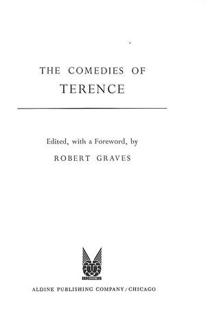 "The Comedies Of Terence" 1962 GRAVES, Robert