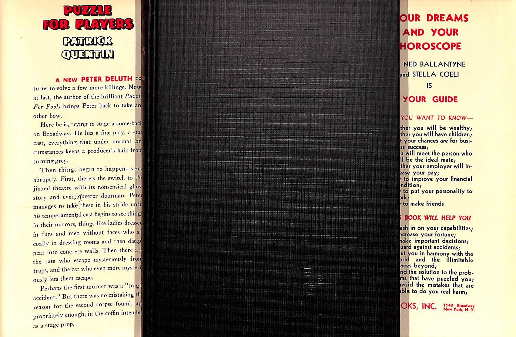 "Puzzle For Players" 1944 QUENTIN, Patrick