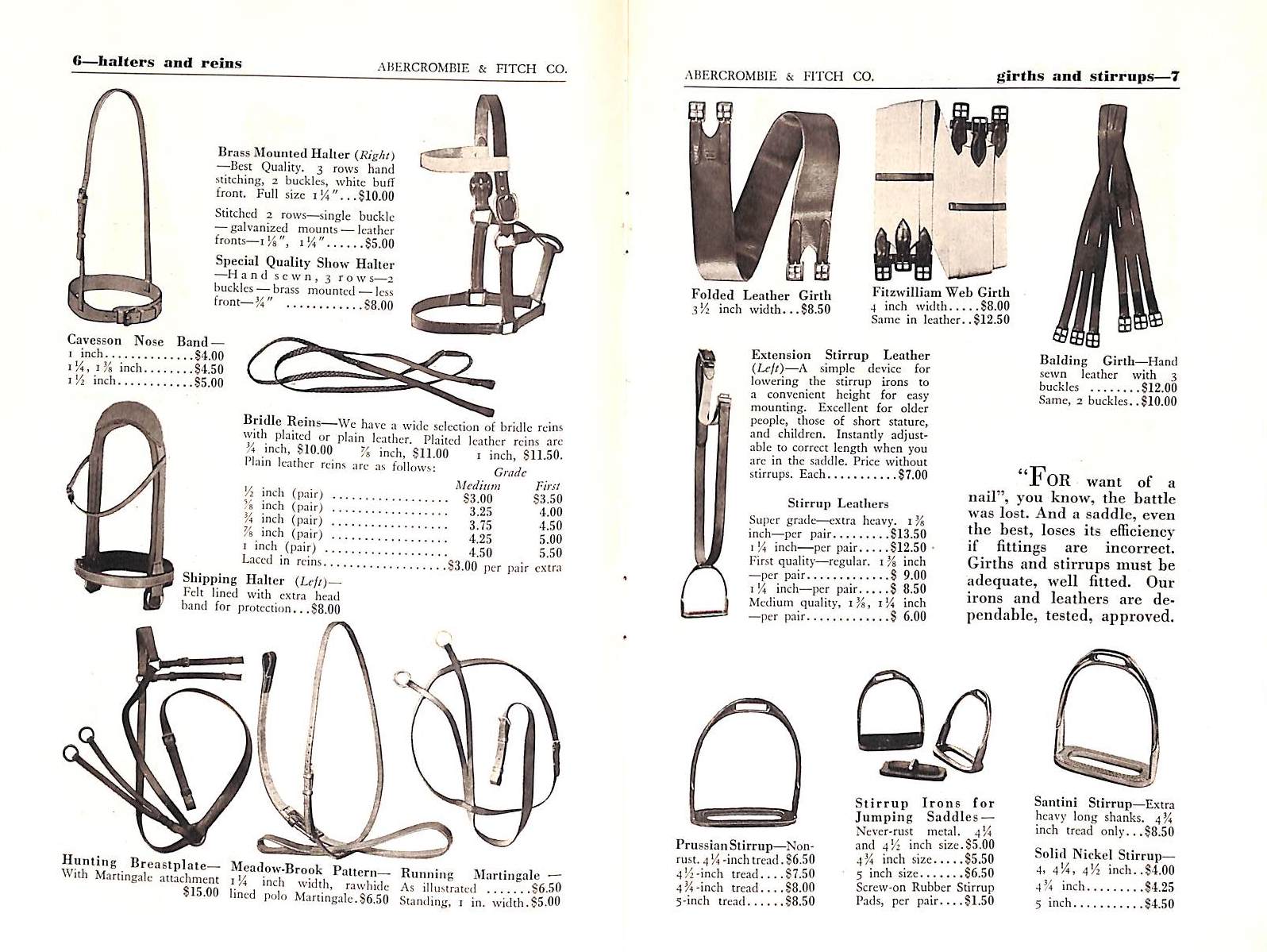 "Abercrombie & Fitch Saddlery Riding & Polo Catalog" (SOLD)