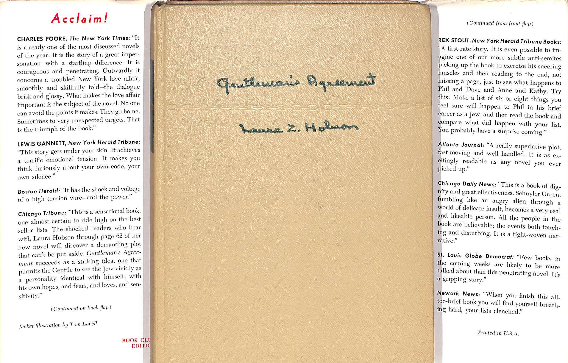 "Gentleman's Agreement" 1947 HOBSON, Laura Z.