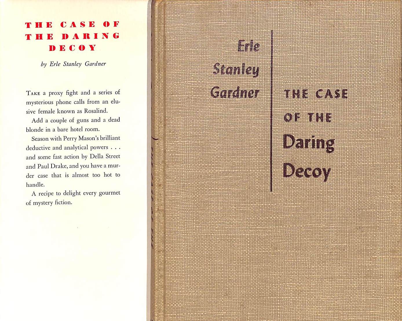 "The Case Of The Daring Decoy" 1957 GARDNER, Erle Stanley
