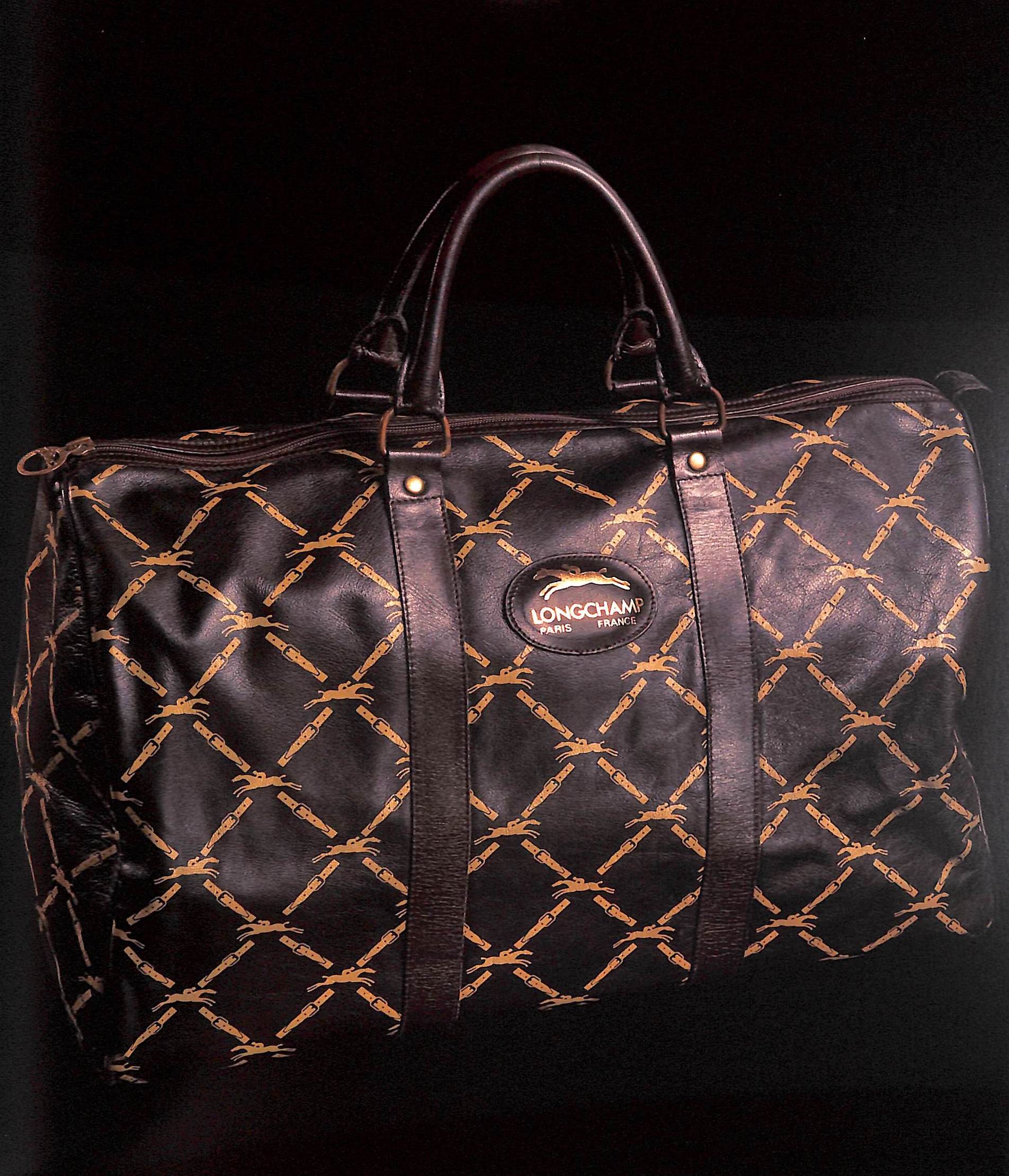 LONGCHAMP Vintage LM Cuir Monogram Leather Shoulder Bag 