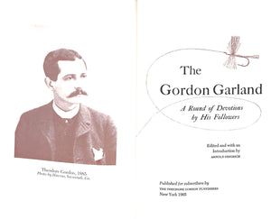 "The Gordon Garland: A Round Of Devotions By His Followers" 1965 GINGRICH, Arnold