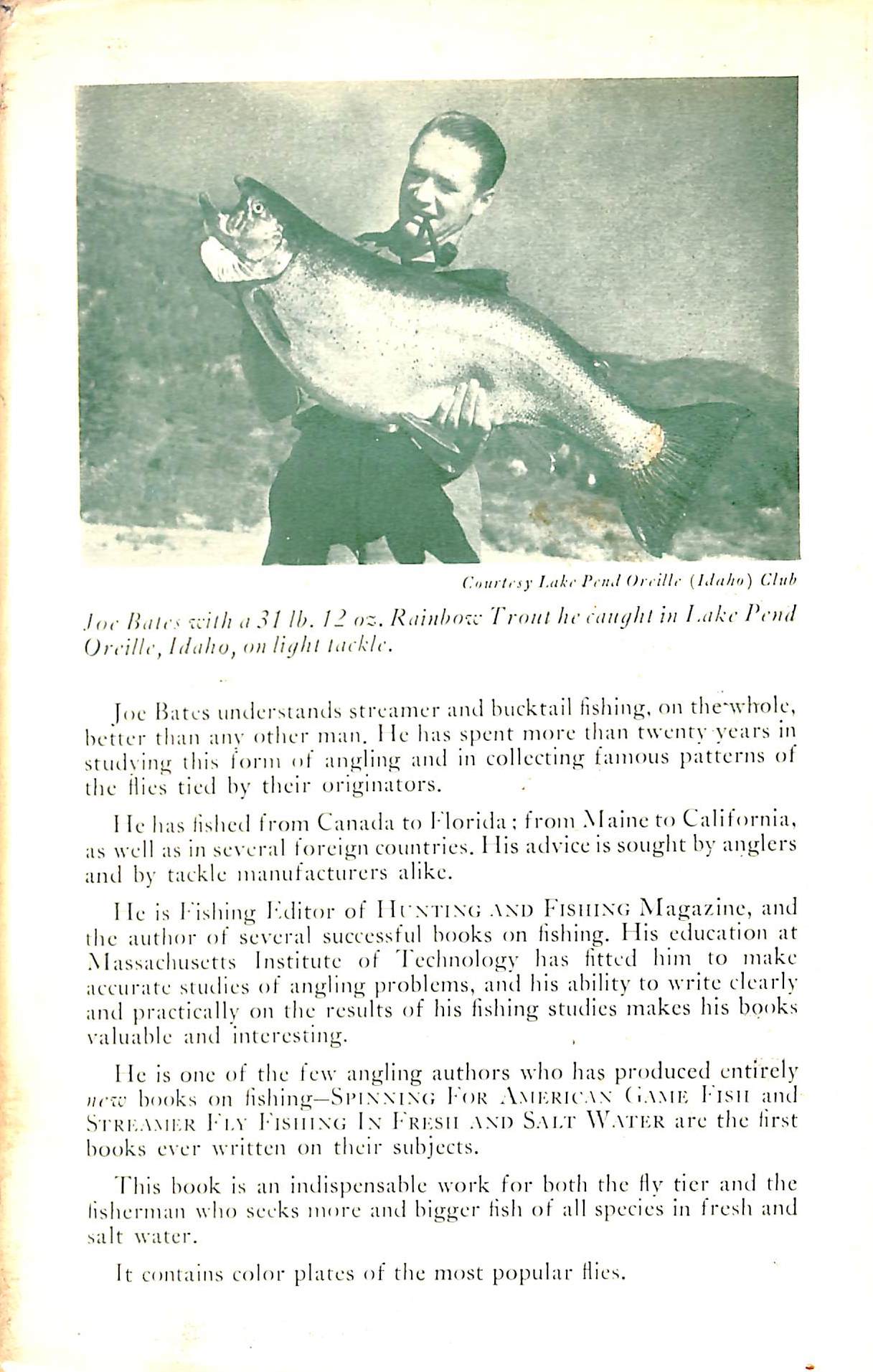 "Streamer Fly Fishing In Fresh And Salt Water" 1950 BATES, Joseph D. Jr.