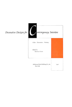 "Decorative Designs For Contemporary Interiors" 1956 GATZ, Konrad [edited by]