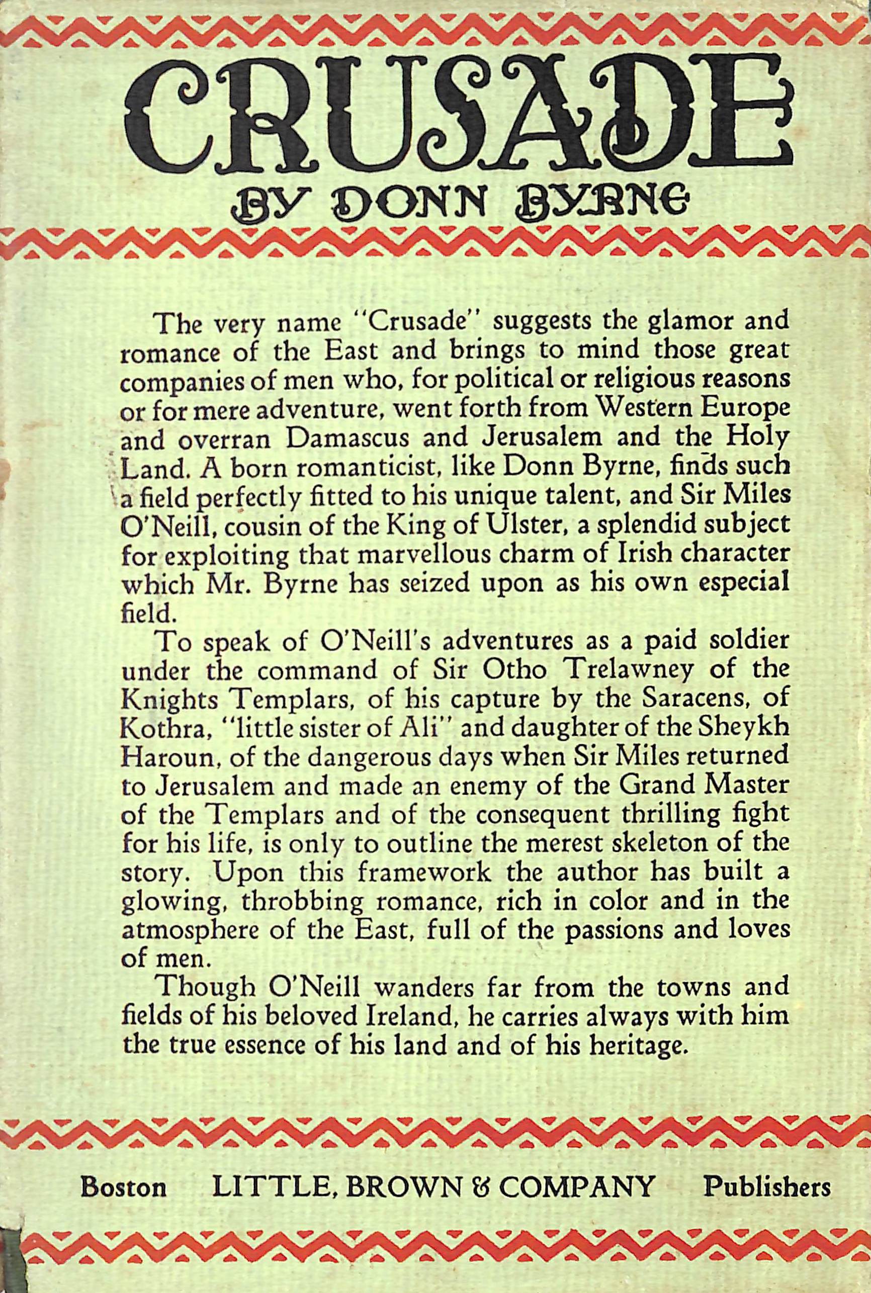 "Crusade" 1928 BYRNE, Donn