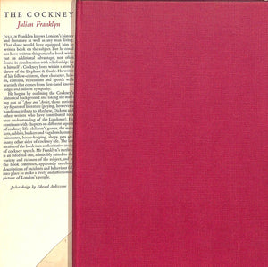 "The Cockney A Survey Of London Life And Language" 1953 FRANKLYN, Julian