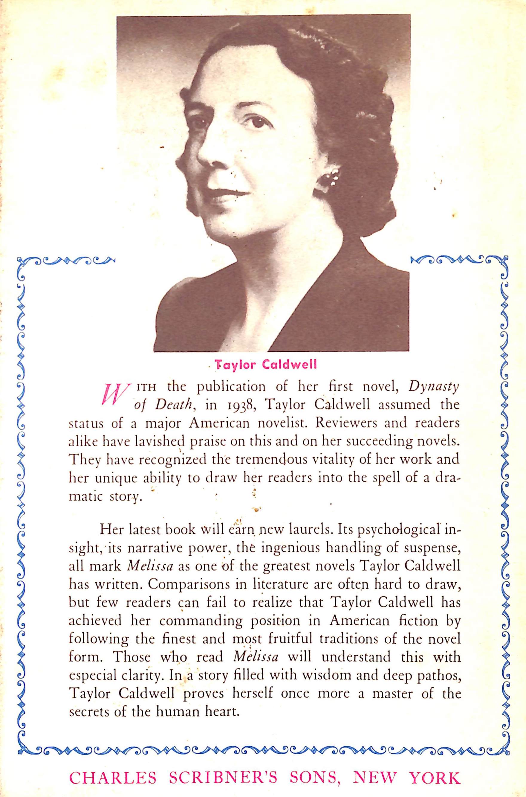 "Melissa" 1948 CALDWELL, Taylor