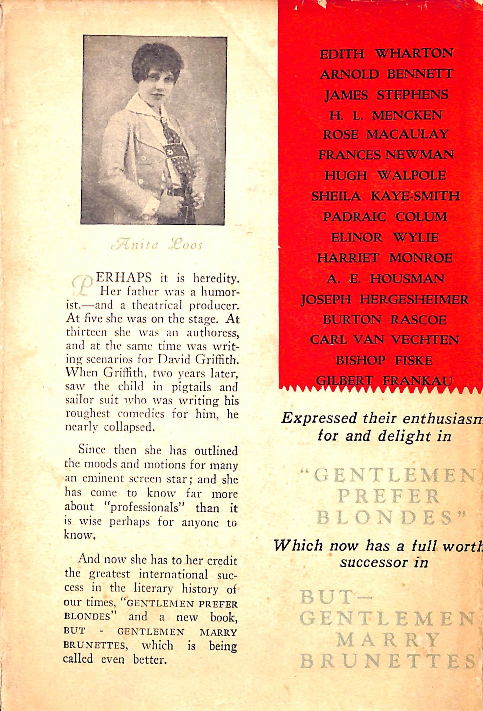 "But Gentlemen Marry Brunettes" 1928 LOOS, Anita