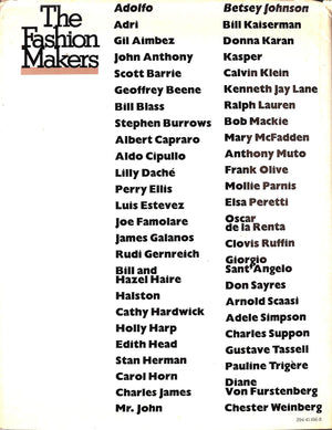"The Fashion Makers: An Inside Look At America's Leading Designers" 1978 WALZ, Barbra and MORRIS, Bernadine