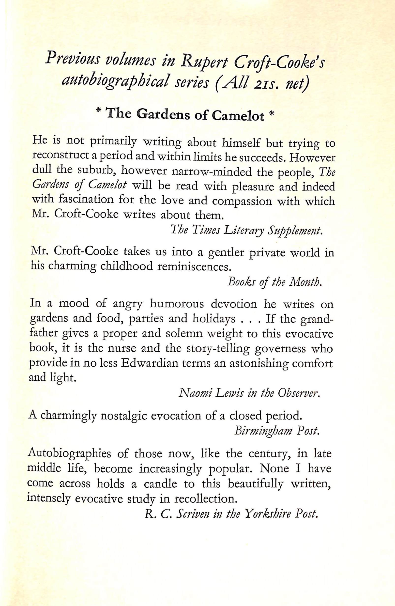 "The Numbers Came" 1963 CROFT-COOKE, Rupert