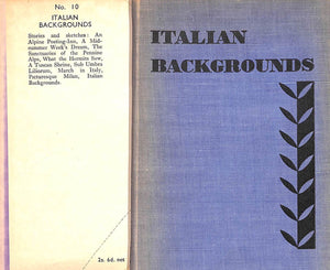 "Italian Backgrounds" 1934 WHARTON, Edith
