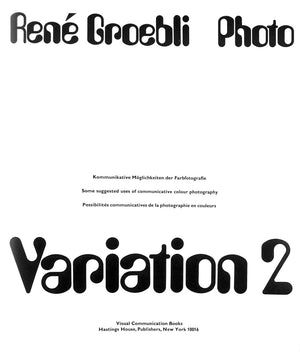 "Rene Groebli Photo Variation 2" 1971 GROEBLI, Rene