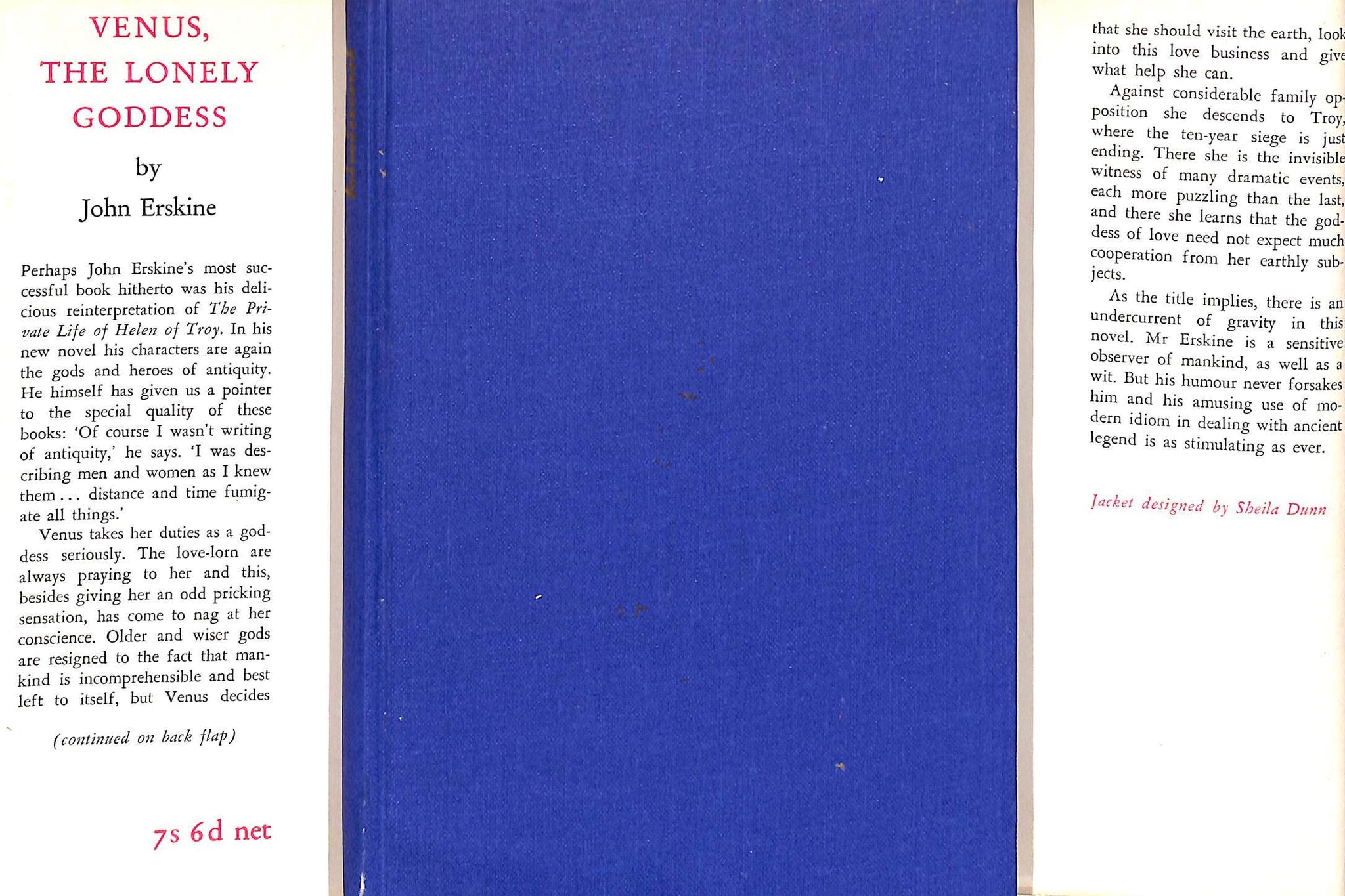 "Venus The Lonely Goddess" 1950 ERSKINE, John