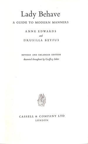 "Lady Behave" 1957 EDWARDS, Anne & BEYFUS, Drusilla