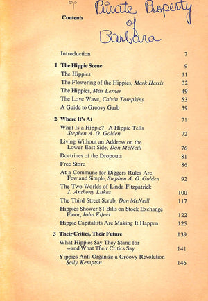 "The Hippie Scene" 1968 BARNES, Carolyn [edited by]