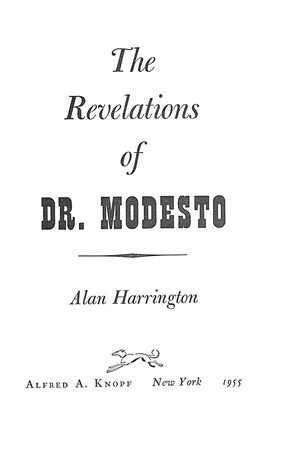 "The Revelations Of Dr. Modesto" 1955 HARRINGTON, Alan