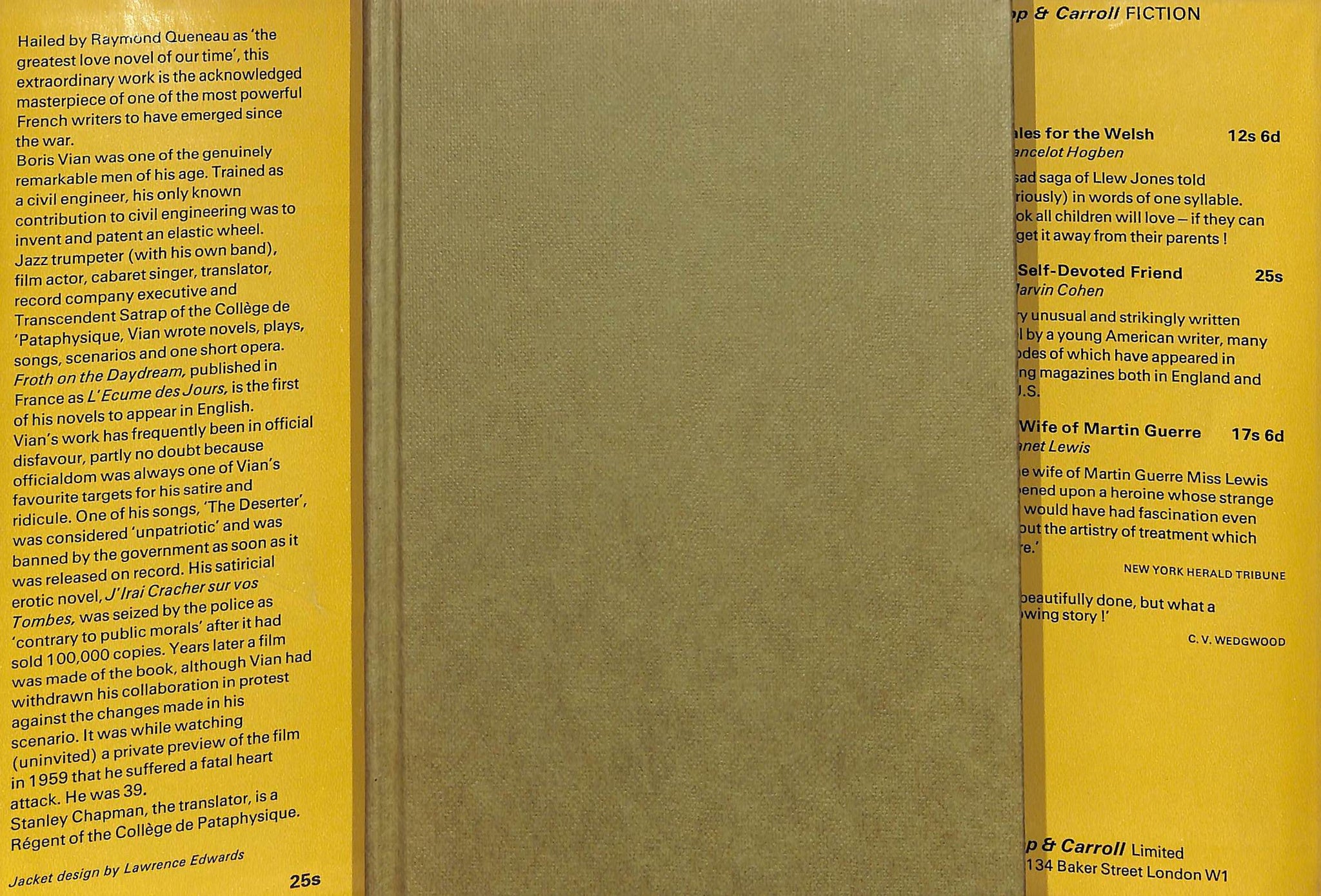 "Froth On The Daydream" 1967 VIAN, Boris