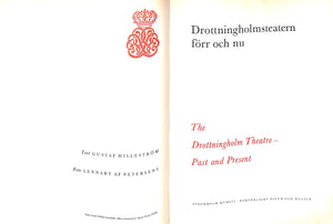 "Drottningholmsteatern Forr Ouch Nu The Drottningholm Theatre- Past and Present" HILLESTROM, Gustaf [text]