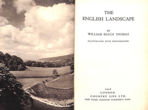 "The English Landscape" 1938 BEACH-THOMAS, Sir William
