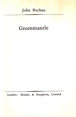 "Greenmantle" 1950 BUCHAN, John (SOLD)