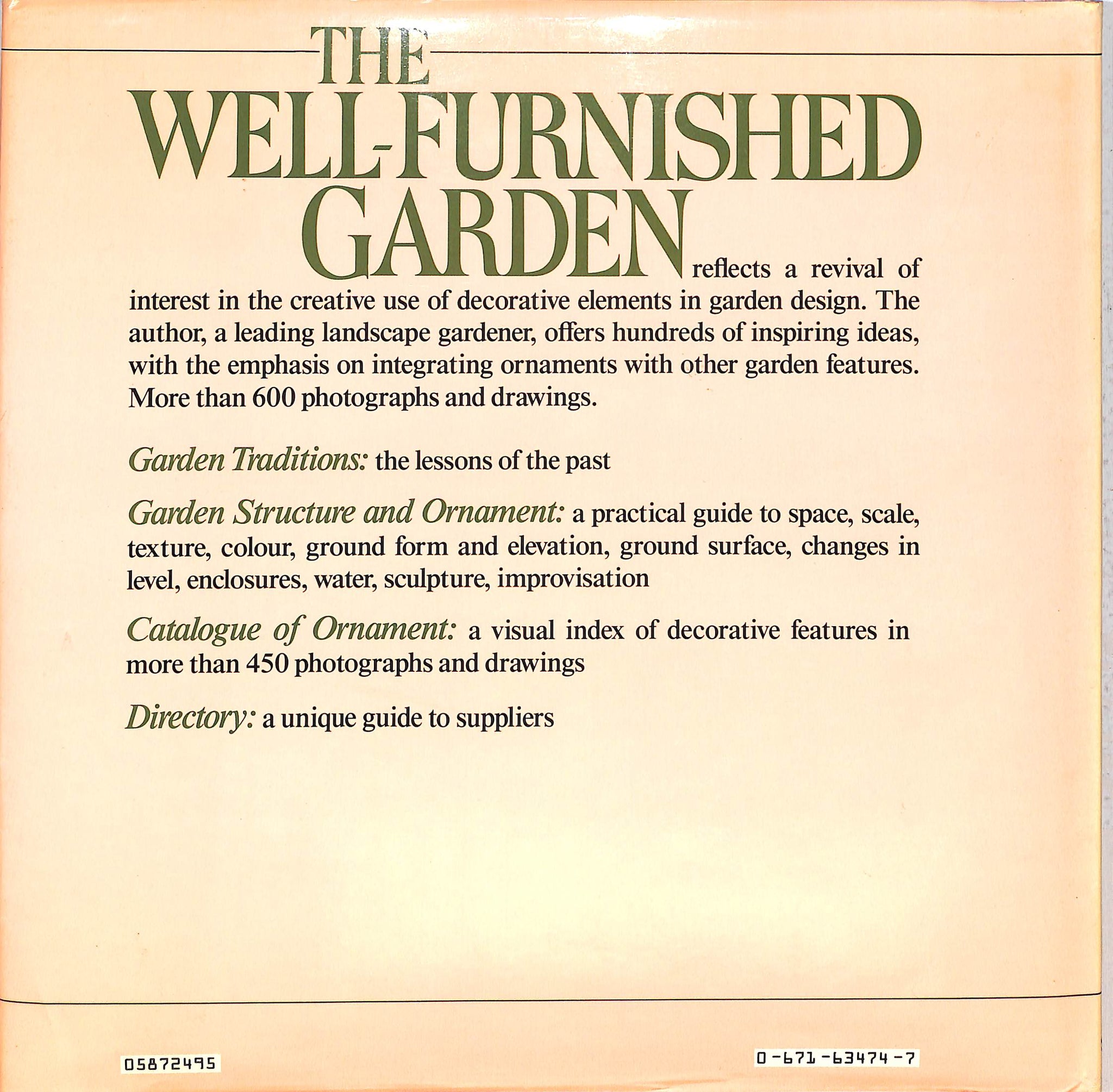 "The Well-Furnished Garden" 1986 BALSTON, Michael