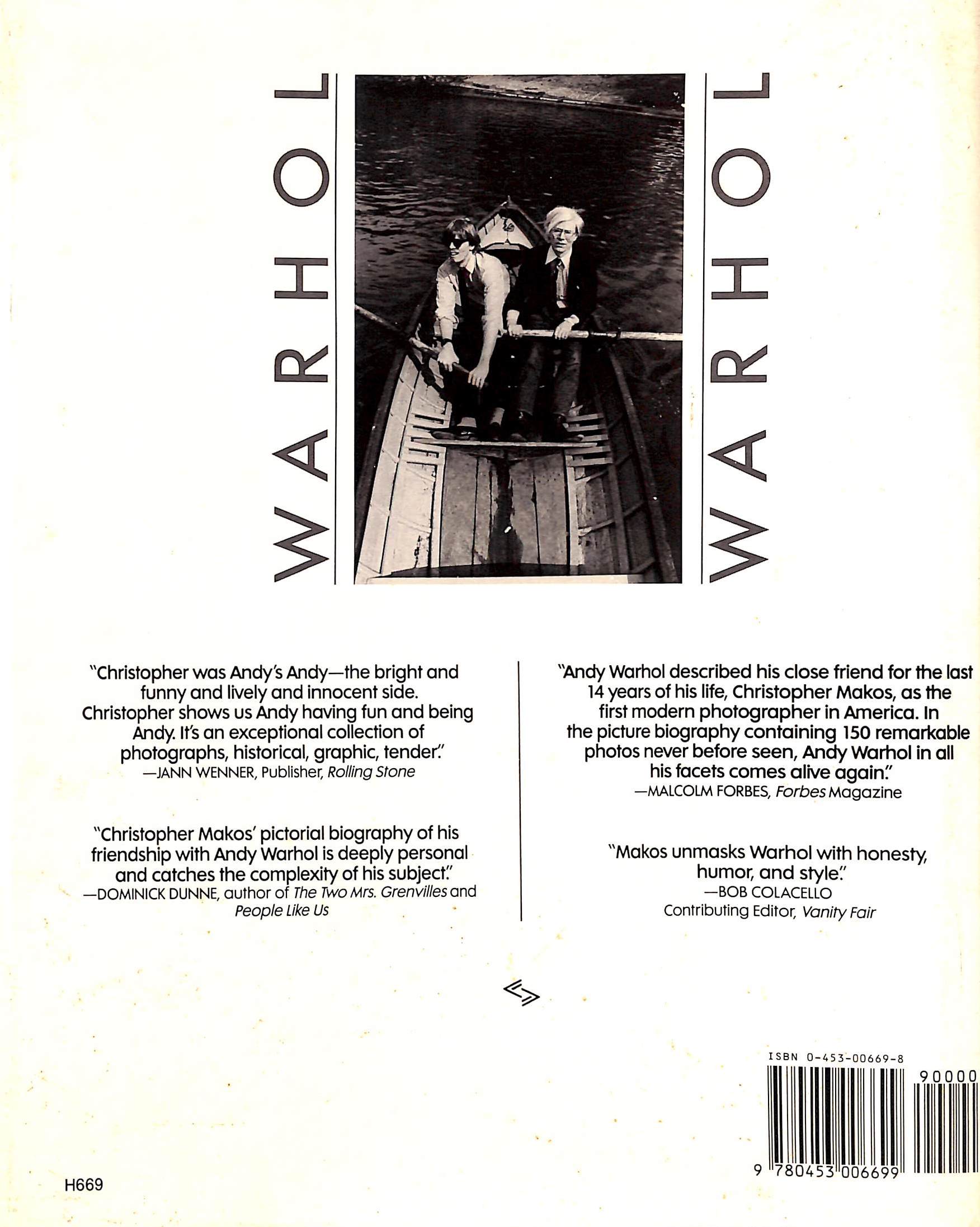 "Warhol: A Personal Photographic Memoir" 1988 MAKOS, Christopher (SIGNED)