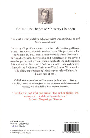 "Chips: The Diaries Of Sir Henry Channon" 1993 CHANNON, Sir Henry
