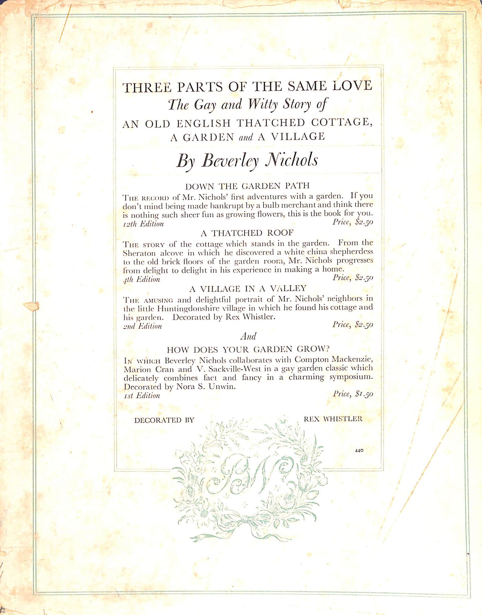 "Decoration Past, Present & Future" 1934 LOCKWOOD, Sarah M.