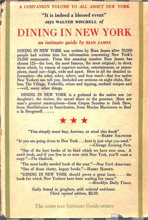 "Dining In Chicago: An Intimate Guide" 1931 DRURY, John