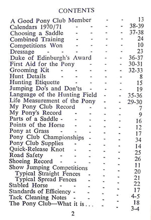 The Pony Club Diary 1970