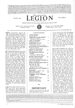 The American Legion Magazine October 1939 w/ Paul Brown Cover