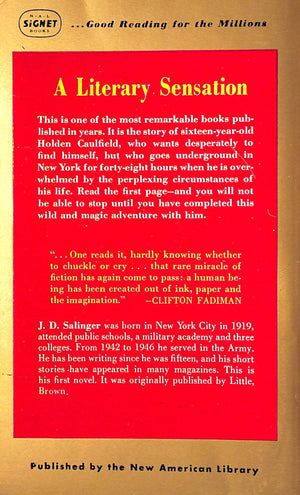 "The Catcher In The Rye" 1963 SALINGER, J.D.