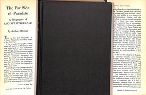 "The Far Side Of Paradise A Biography Of F. Scott Fitzgerald" 1951 MIZENER, Arthur